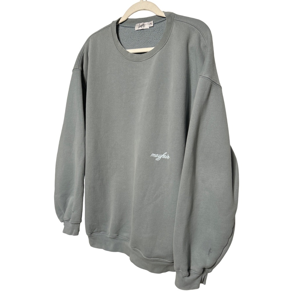 Mayfair Empathy Print‎ Oversized Crew Neck Sweatshirt Green Sz L/XL Retail: $128